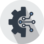 Gear with technology links icon