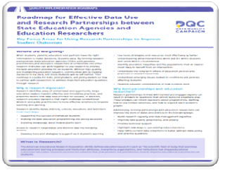 Roadmap for Effective Data Use and Research Partnerships between State Education Agencies and Education Researchers