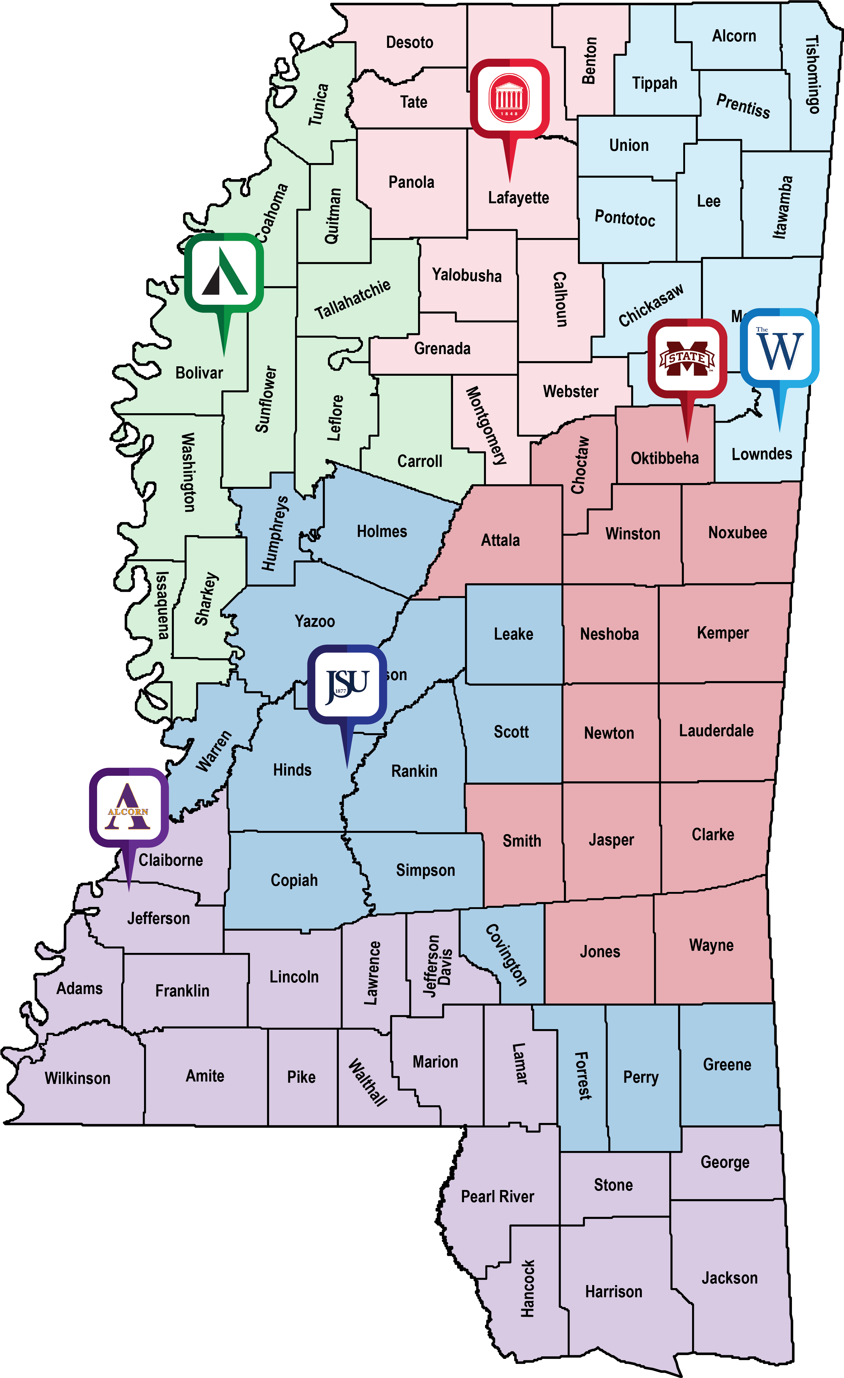 Map of MSP areas